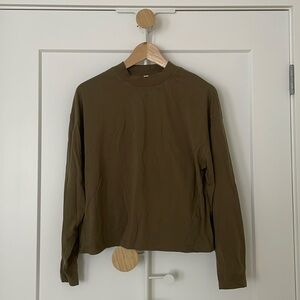 Kotn Olive Green Mock Neck T-Shirt
